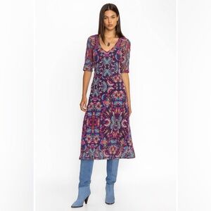 Johnny Was Mesh Midi Dress